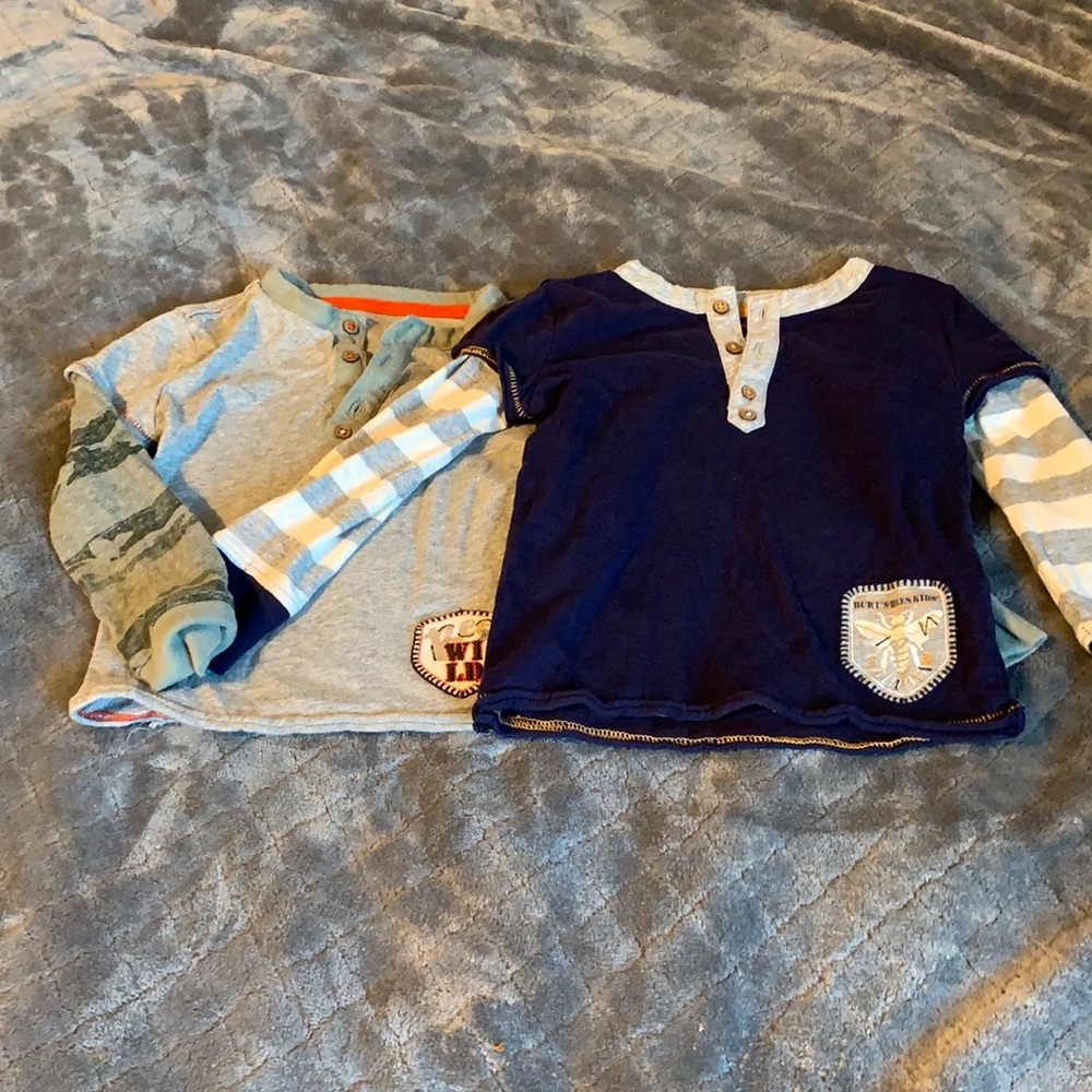 Two Burts Bees Shirts. Long Sleeve 2T like new!